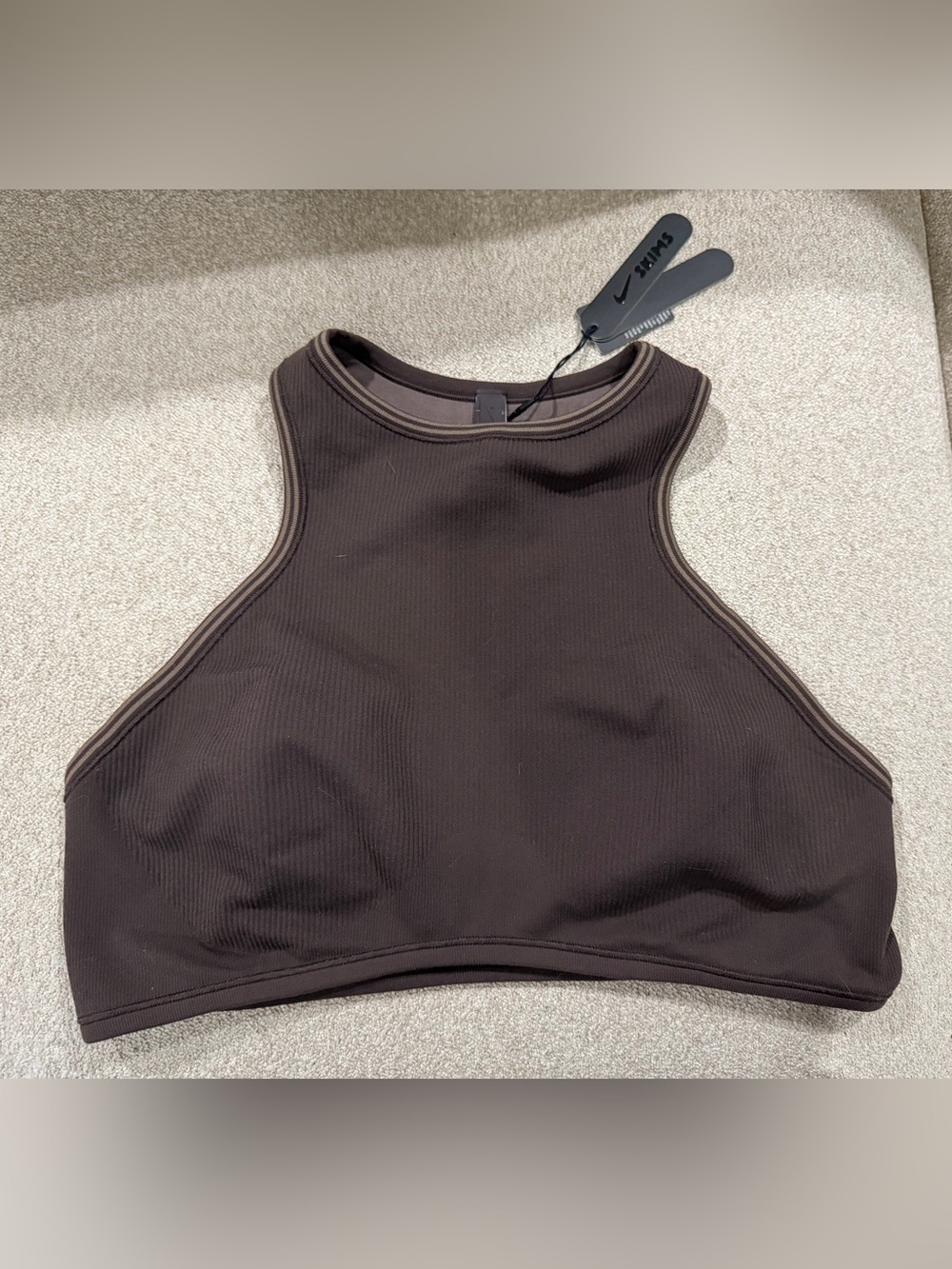 NWT NikeSkims Ribbed Seamless High Neck Sports Bra XL
